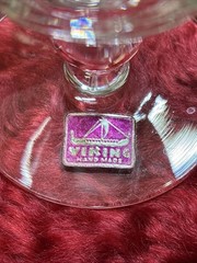 Vintage Lot of 4 Etched Glass Wheat Pattern Wine / Water Goblets Glasses