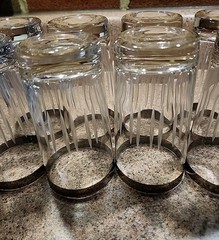 MCM .5″ Silver Rim Etched Cut High Ball Glasses Set Of 8 «Madmen» Barware Thorpe