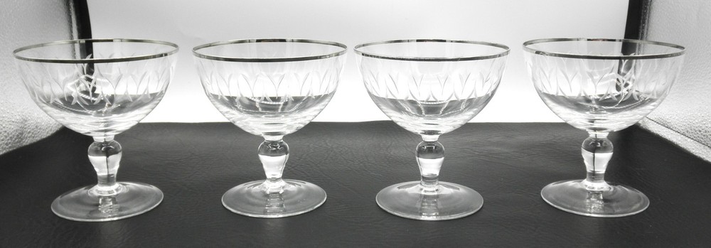 Rare Monarch by Poschinger Water Goblet Stemware Set of 4 Pattern Code: PCHMON