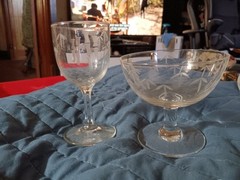 Vintage Sasaki Bamboo Blown Wine And Champagne Glass