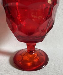 Vintage Martinsville Viking Glass Georgian Goblet Wine Water Ruby Red VGC