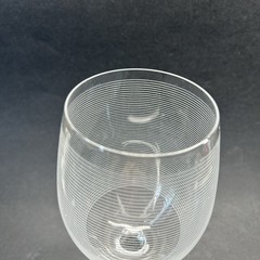 Mikasa Cheers Too 9” Crystal White Wine Glass Spiral Etched Pattern