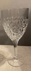 Barski Crystal Nicolette White Wine Glasses Rock Texture Design Set (4) 7.5”