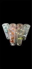 Vtg Libbey Animal Carousel Frosted Glasses Set of 6 Circus MCM Merry Go Round