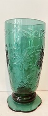 Vintage Princess House Fantasia Emerald Green 20oz Footed Tumblers Rare