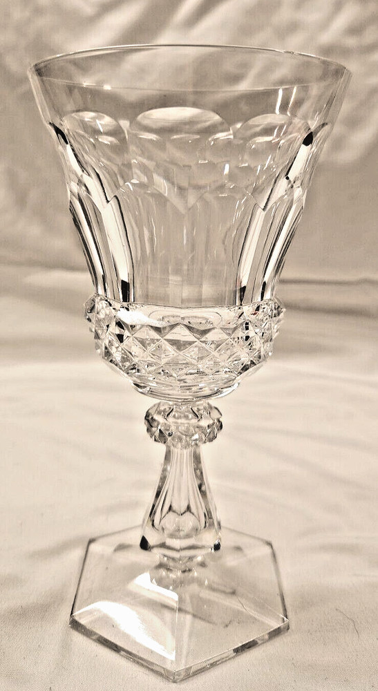 Val St Lambert signed «Nikita» Water Goblet, 6 3/4″ Tall