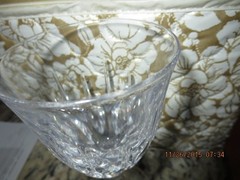 SET OF 8 VINTAGE ART DECO CRYSTAL WINE GLASSES W/ STORAGE CASE–#T28-1