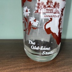 VTG 5 States Collectors Glasses Drinking Tumbler with Sheet Music Novelty