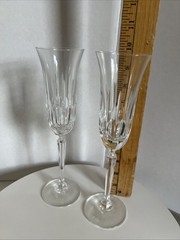 Mikasa INTERLUDE Crystal Toasting Champagne Flutes 9.75″ Vintage Georgeous