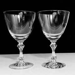 2 VINTAGE TIFFIN ‘Olympia’ Water Goblets / FINE 1960’s AMERICAN Crystal Glasses