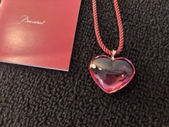Baccarat Pink Heart Crystal Necklace