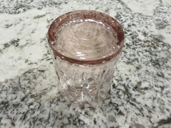 Vintage Libbey Iris Pattern RARE Pink Double Old Fashioned Glass 4″ Tumbler EUC
