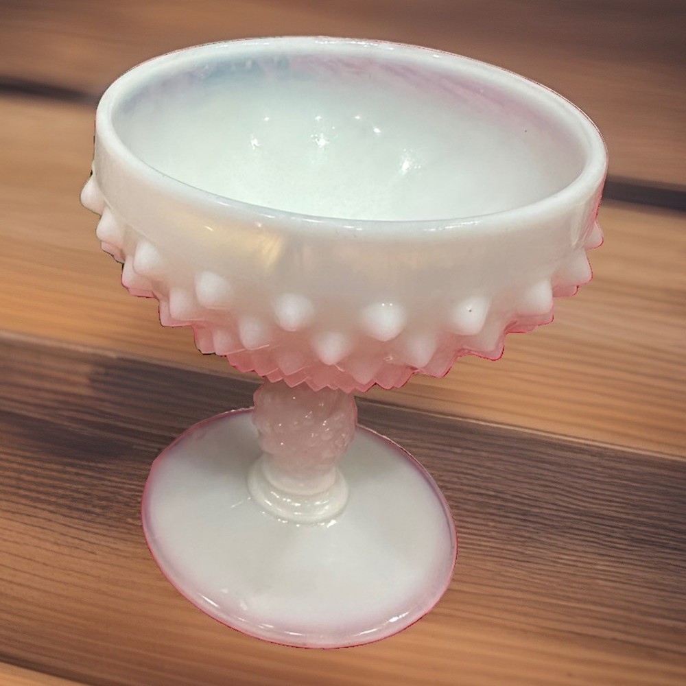 Vintage Fenton Milk Glass Hobnail Champagne Sherbet Cocktail Coupe, White