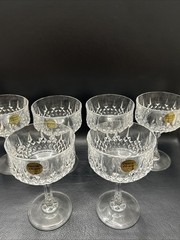Vintage Cristal D’Arques-Durand Crystal Longchamp Champagne Or Dessert Glasses