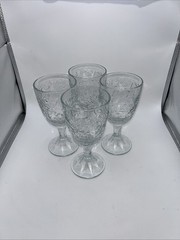 Princess House Fantasia Poinsettia Goblet Wine Glass 6” Clear Floral Replacement
