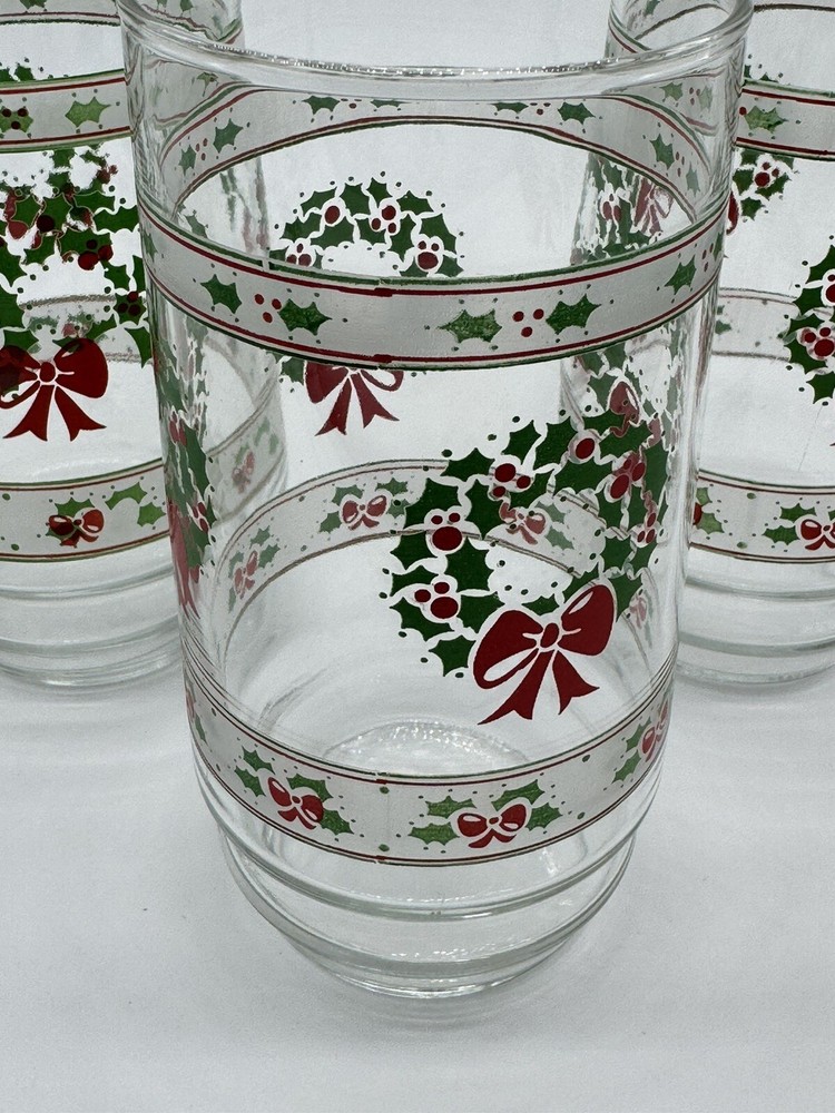VTG Holiday Victorian Christmas Drinking Glasses Set Of 3 – Vintage Style