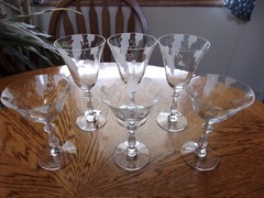 Etched Champagne Wine SC2541 Dunbar Fancy Cut Stem Etched Foot – Set of 6
