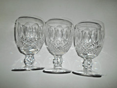 Nice Set of 3 Waterford Colleen Cut Crystal 8 oz. Water Goblets Short Stems