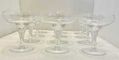 Crystal Champagne Coupe Glass Sparkling Wine Vintage MCM Retro