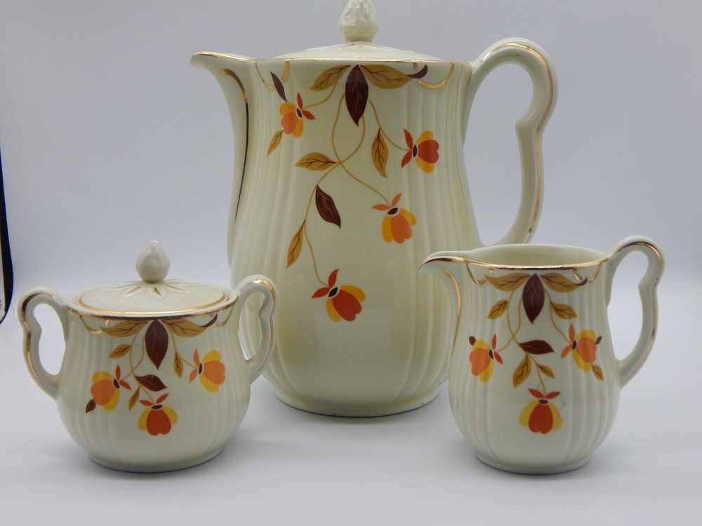 HALL Superior Quality Autumn Leaf Coffee, Cream & Sugar Set (TF940)