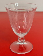 2 Daum Crystal ORVAL Cordial Goblet (s) Twisted Swirl Stem DAU2 Horizontal Lines