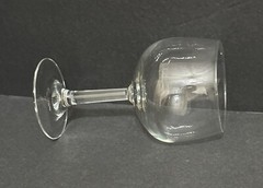Bowl-Shaped Tasting Wine Glass, 6.5”H Clear Lead Crystal Stemware, France