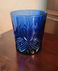 Sapphire Cobalt Blue Glass Made In France Bar Whiskey Replacement Old Fashion