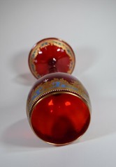 Salviati Murano Venetian Presentation Goblet, Red/Gold