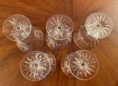 Vintage Cavan Cut Base Crystal 5 1/8” Champagne Glasses Set Of 6 ( Revised +1)