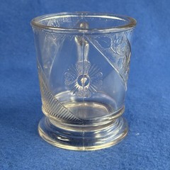 Vtg Antique Cup c. 1882 McKee Glass EAPG Prism/Daisy Pleat Pattern Footed