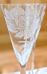 Franklin Mint Les Fleurs de Champagne Crystal Glass Set 12 w/ Cards COA Complete