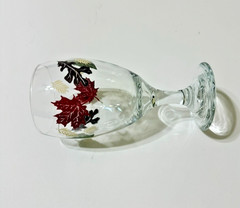 Libbey Autumn Fall Leaves Water Wine Goblet Glasses 16oz Set 4 Thanksgiving Vtg