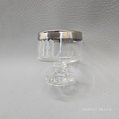 Vintage Set Of 8 Glass Sherbet Dessert Cup 2.75″ Tall, Monogrammed Letter M
