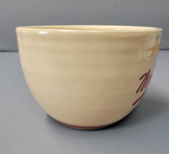 Vintage Mrs. Fields Ceramic Mug Tan Large 24 oz Soup Coffee Cup Cafe Logo Comfor