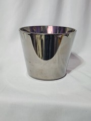 MCM Vitreon Queen’s Lusterware Silver Fade Bar Set w/ Chrome Rack