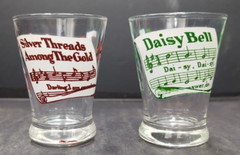 Hazel Atlas 1950’s Big Top Peanut Butter Glasses Set of 2 Gay 90’s Sheet Music