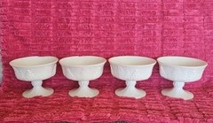 INDIANA Colony MILK GLASS COLONY HARVEST GRAPE Dessert/Sherbet cups SET OF 5
