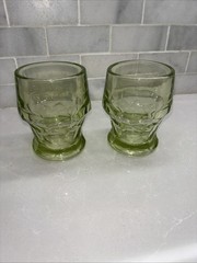 Vintage Viking Green Georgian Tumbler Glass Honeycomb 4.”