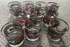 «Merry Christmas» Holly Double Old Fashioned Glass Set Of 10