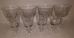 Set of 8 Crystal Mixed Clear Bar Glasses Perfect All Are 4″ Tall D 1.75″ & 2.75″