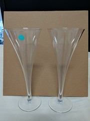 2 Tiffany & Co Trumpet Champagne Flutes – 9.125″ Tall