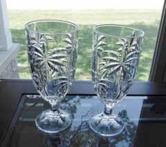 Godinger PALM Crystal Iced Tea Goblet Set of 2 – 7 7/8 in