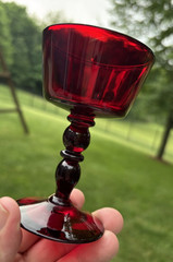 Bryce Ruby Red Glass 638 Liquor Cocktail Stem(s) 3oz Very Good Used Condition