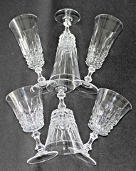Cristal D’Arques Durand Tuilleries Villandry 3 Wine & 3 Champagne Glasses