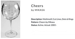 Mikasa Cheers Highball Glass Set of 4 – 19.75 oz Etched Crystal Drinkware 7 1/8″