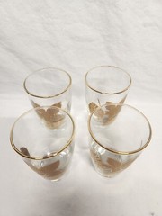 Libbey Gold Leaf Tumblers Glasses 5.25″ Rounded Vintage Set of 4