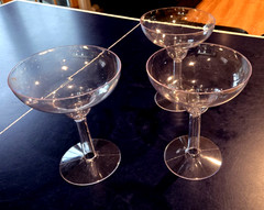Margarita Cocktail Goblets/Cocktail Drink Glasses;Clear Acrylic Stem Ware Set/3