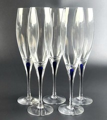 Vintage – 5- Featured in Sex & City -Fluted Champagne Intermezzo Blue-ORREFORS