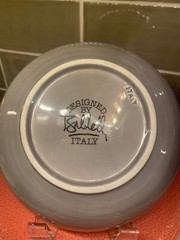 Vtg baldelli italia set of 5 coral/gray fish scale design mcm dish set
