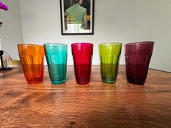 Vintage Colorful Drinking Glasses (Set of 5)